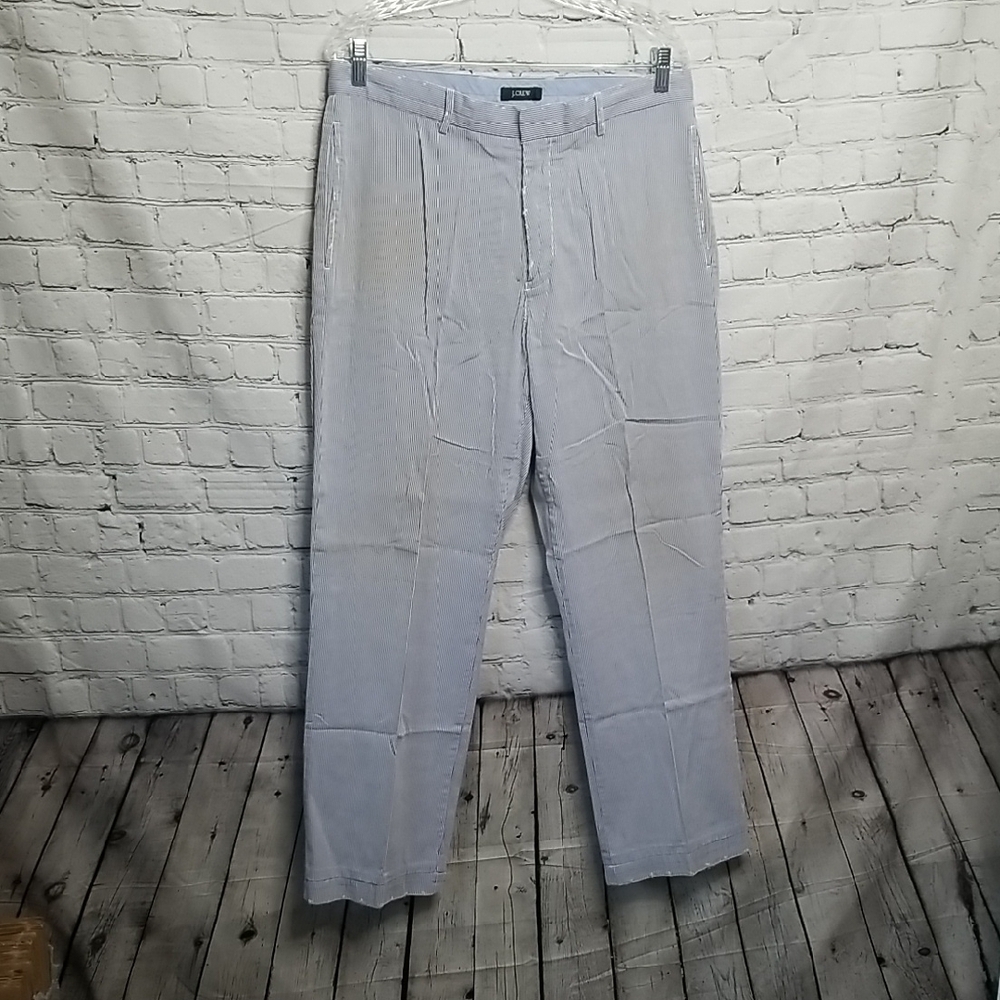 J. Crew Men's Blue White Pinstripe Pants Size 33x32